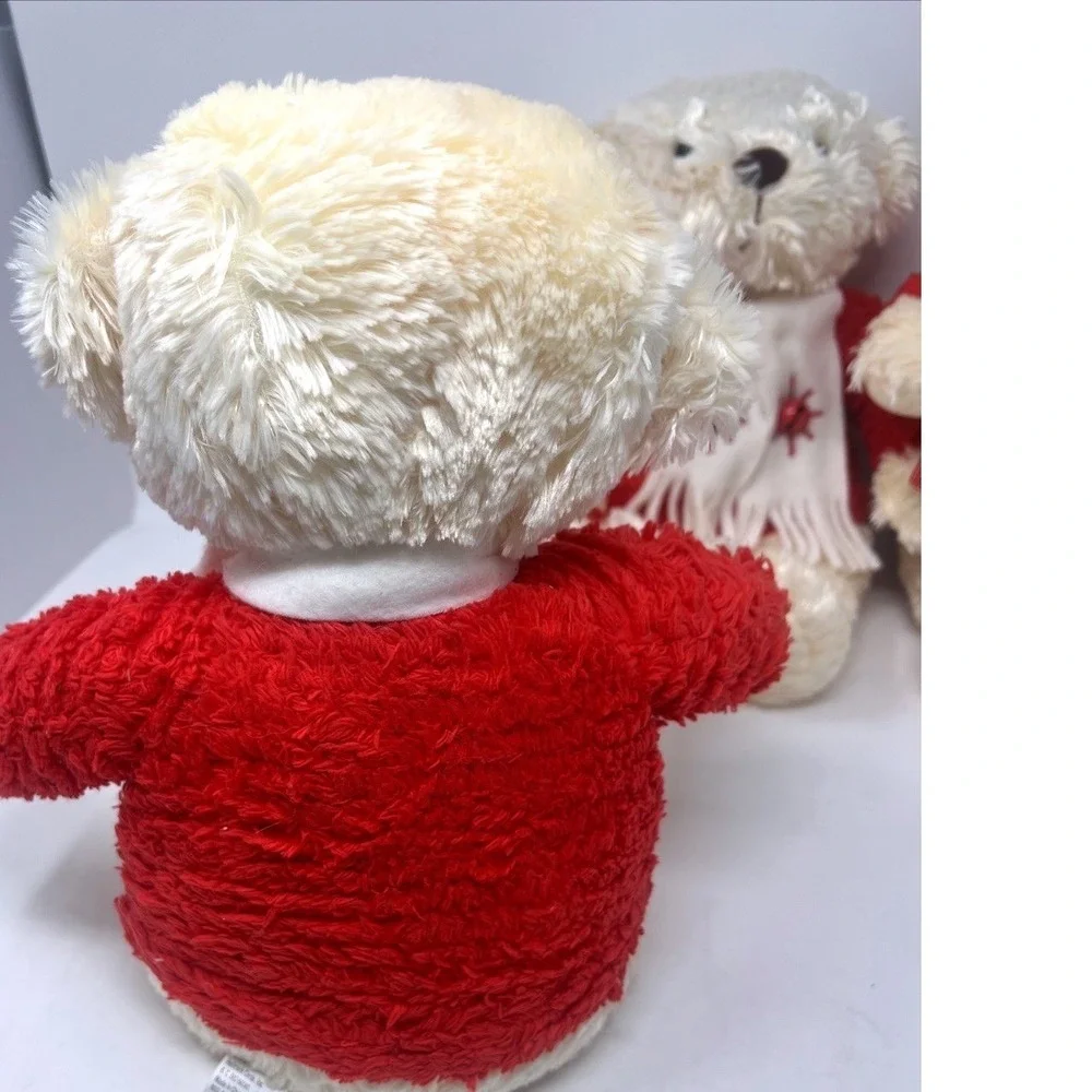 Lot of 3 Hallmark Jingle Bear Christmas Plush 2 Tagged Sound Not Working-1 Sound
